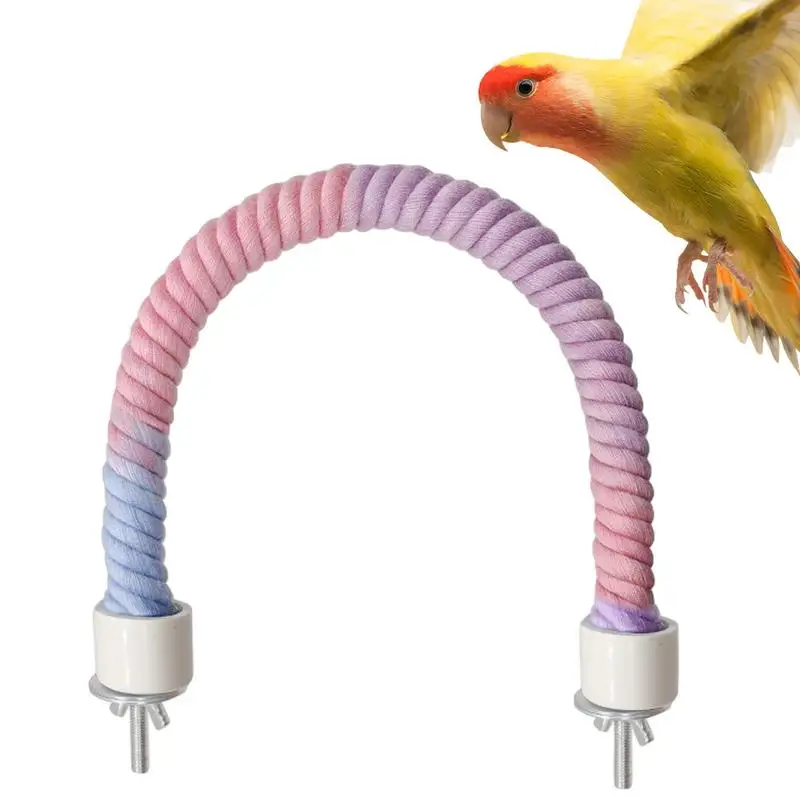 

Parrot Swing Bird Cage Accessories Climbing Rope Parrot Perch Stand Bird Swing Toy Colorful Bird Rope Swing Parrot Toys Perch
