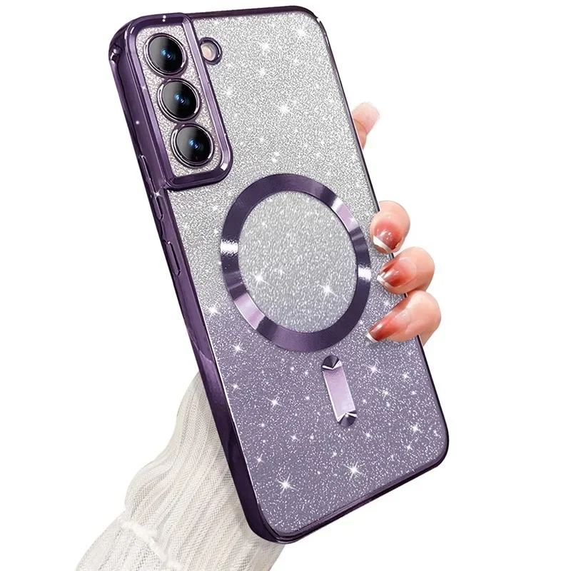 Glitter Magnetic Plating Wireless MagSafe Bright Phone Case