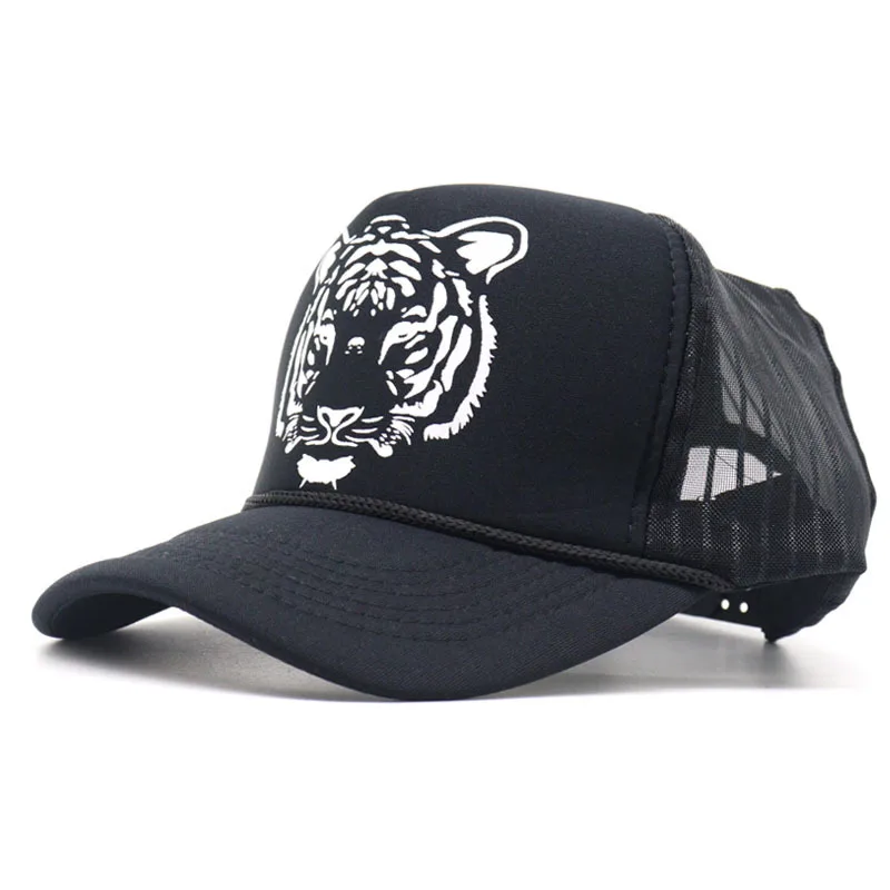 

Summer Men's Mesh Baseball Cap Sport Tiger Printed Snapback Caps for Women Unisex HipHop Breathable Net Trucker Bone Gorras