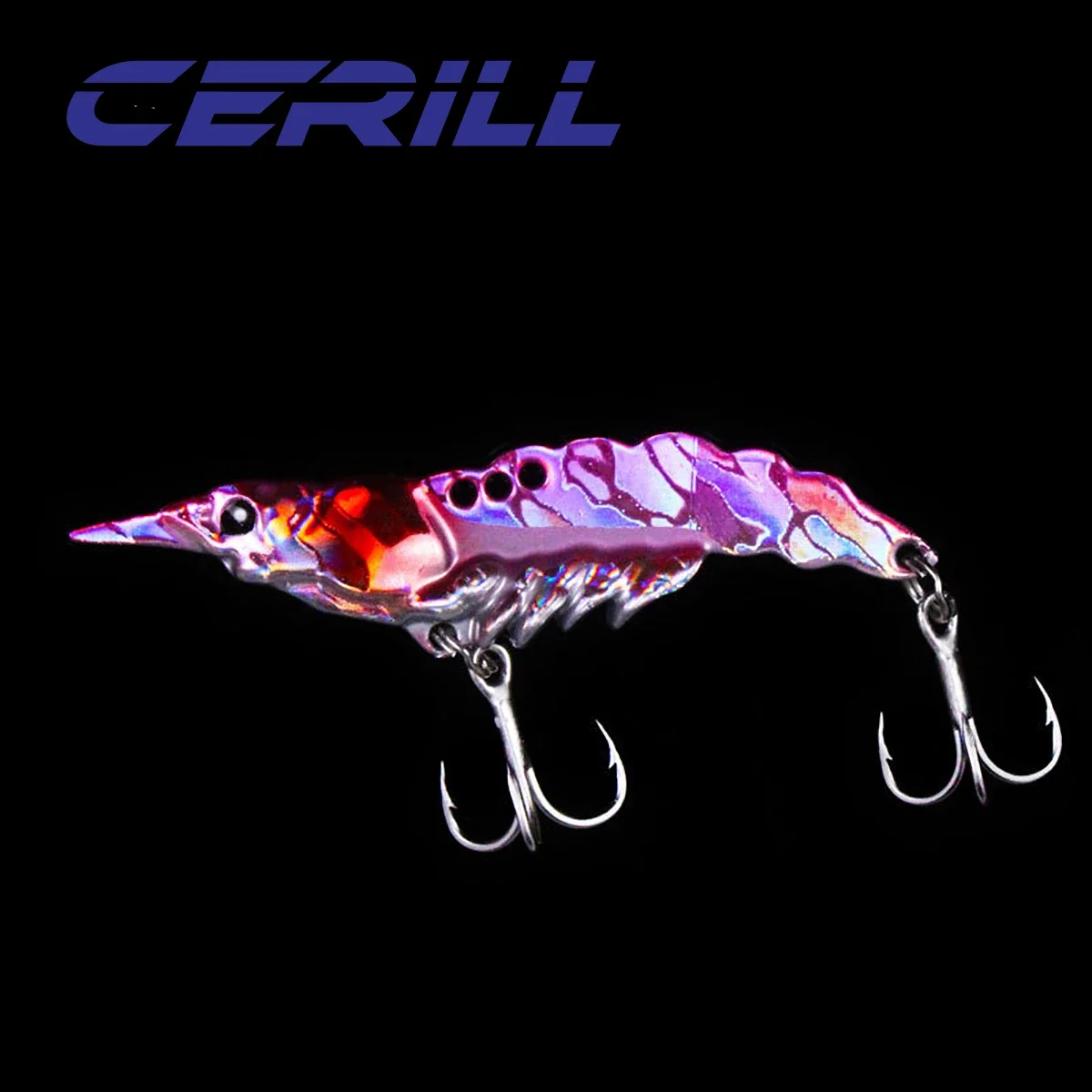 

Искусственная рыболовная приманка-креветка Cerill, 1 шт., 7 г, 11 г, 14 г, металлическая приманка-Вибрирующая искусственная рыболовная приманка, тройной крючок, аксессуары 3D