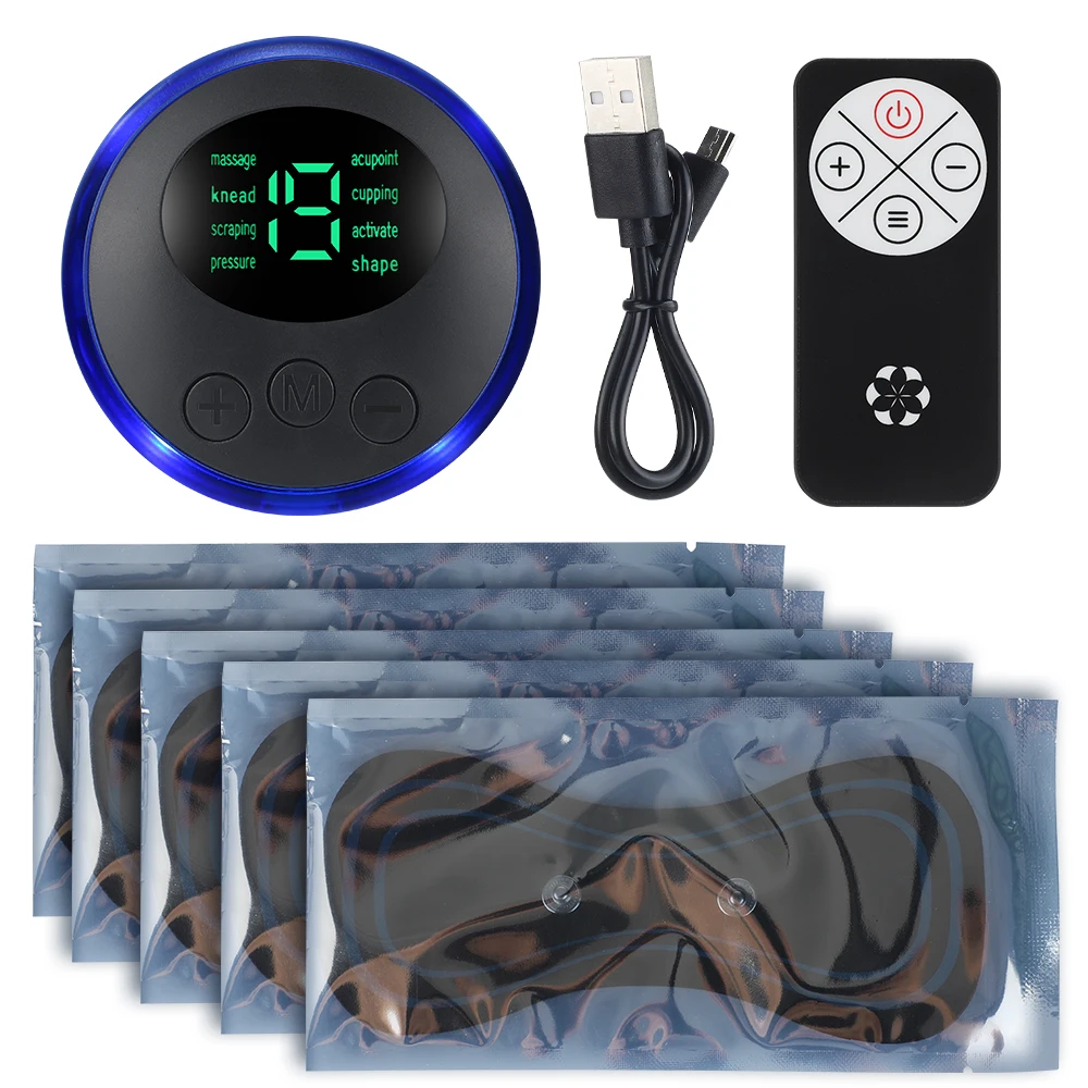 Remote Control Electric Neck Massager Set Smart Portable Rechargeable Cervical Massage Patch to Relax and Relieve Fatigue