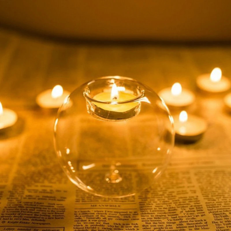 Transparent Glass Candle Holder Wedding Dinner Table Decoration Bar Party Christmas Candlestick Rustic Round Glass Candlestick 5 Transparent Glass Candle Holder Wedding Dinner Table Decoration Bar Party Christmas Candlestick Rustic Round Glass Candlestick 5