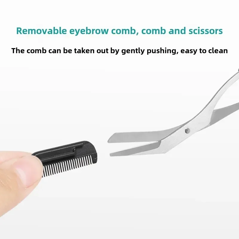 1Pc Safe Eyebrow Trimmer Scissors with Comb Makeup Tool eyebrow trimmer set,eyebrow scissors,eyebrow trimmer