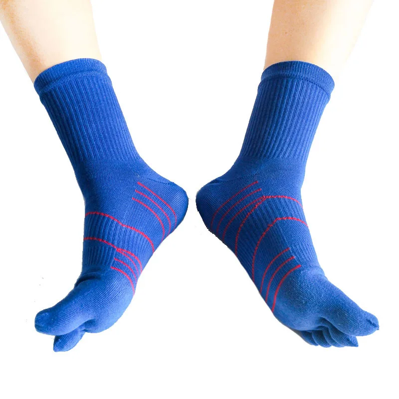 5 Pairs Combed Cotton Compression Toe Socks for Men Boys Japanese Style Long Tube Fashion Sport Bike Cycling Run 5 Finger Socks