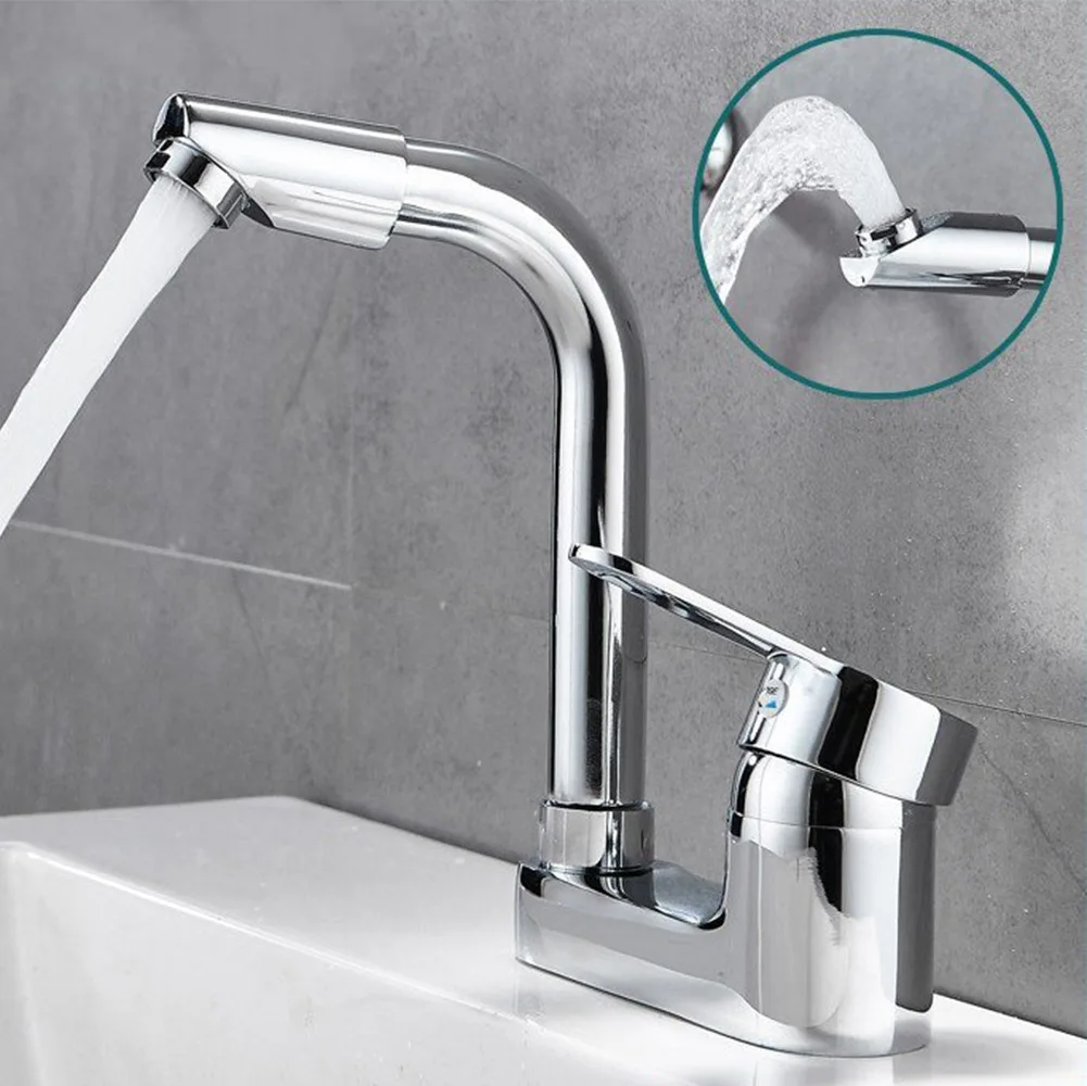 

Bathroom Faucet Washbasin Faucet Double Hole Three Holes 360 Degree Rotating Cold And Hot Water Bathroom Sink Faucet
