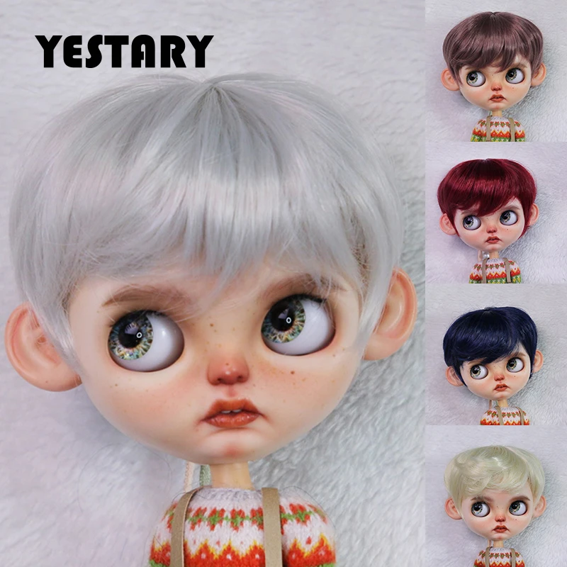 

YESTARY BJD Doll Wig is Suitable For Blythe Size Doll Accessories Wig Toy High Temperature Silk Fashion Mens Handsome Short Hair