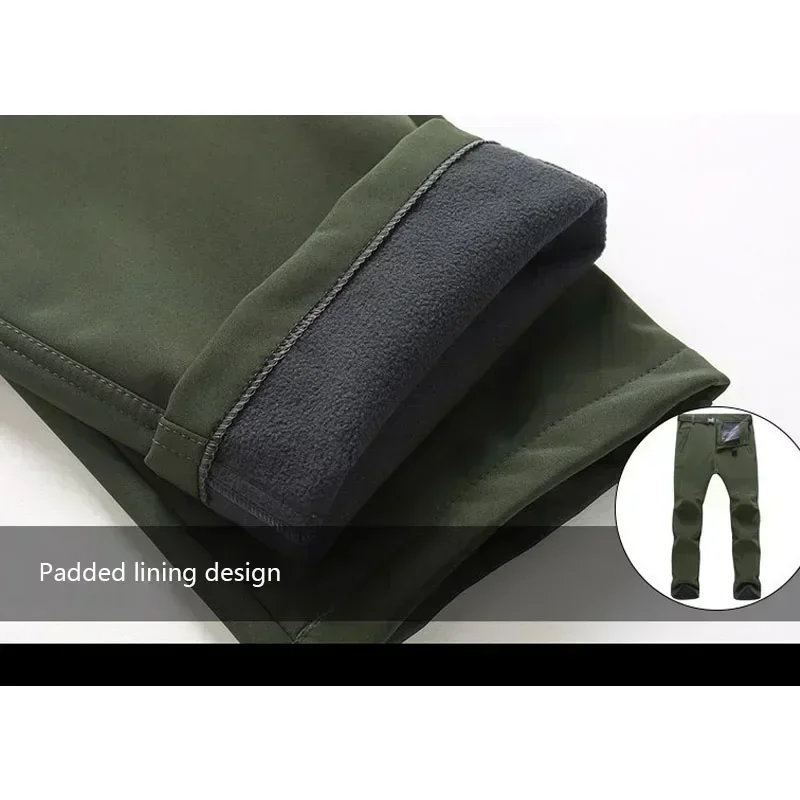 Warm Winter Men Soft Shell Pants Travel Waterproof Outdoor Camping&Hiking Pants Fleece Windproof Skiing Trousers hiking pants fleece pants