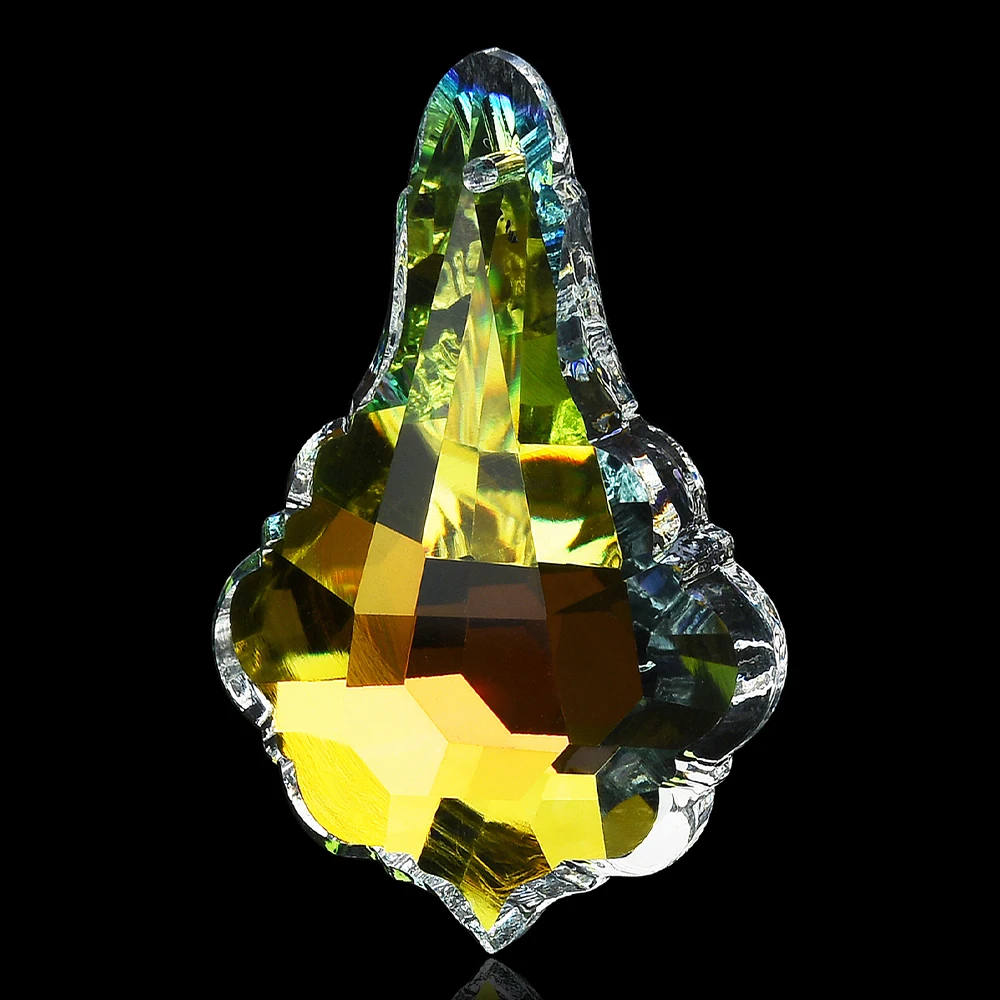 1Pc 50mm Crystal Prism Suncatcher Rainbow Maker Hanging Maple Leaf Pendant For Window Ornament Chandelier Parts DIY Home Decor