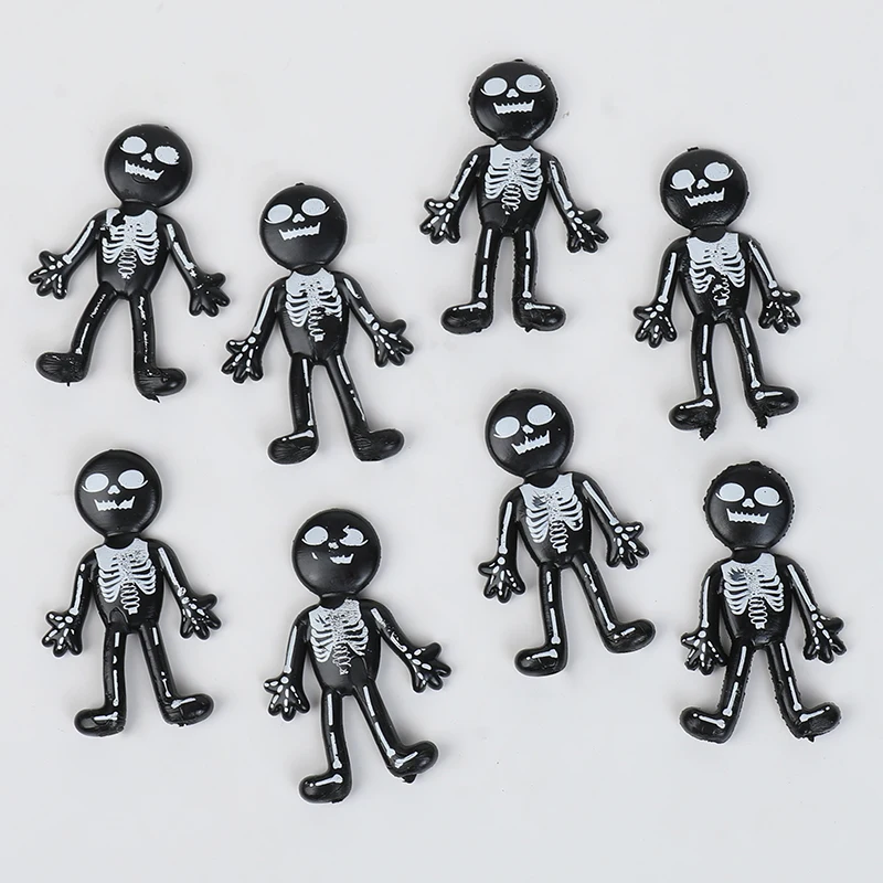 10/20/30pcs Halloween Stretchable Skull Skeleton Anti Stress Toy Kids Birthday Party Favors Halloween Trick or Treat Guests Gift