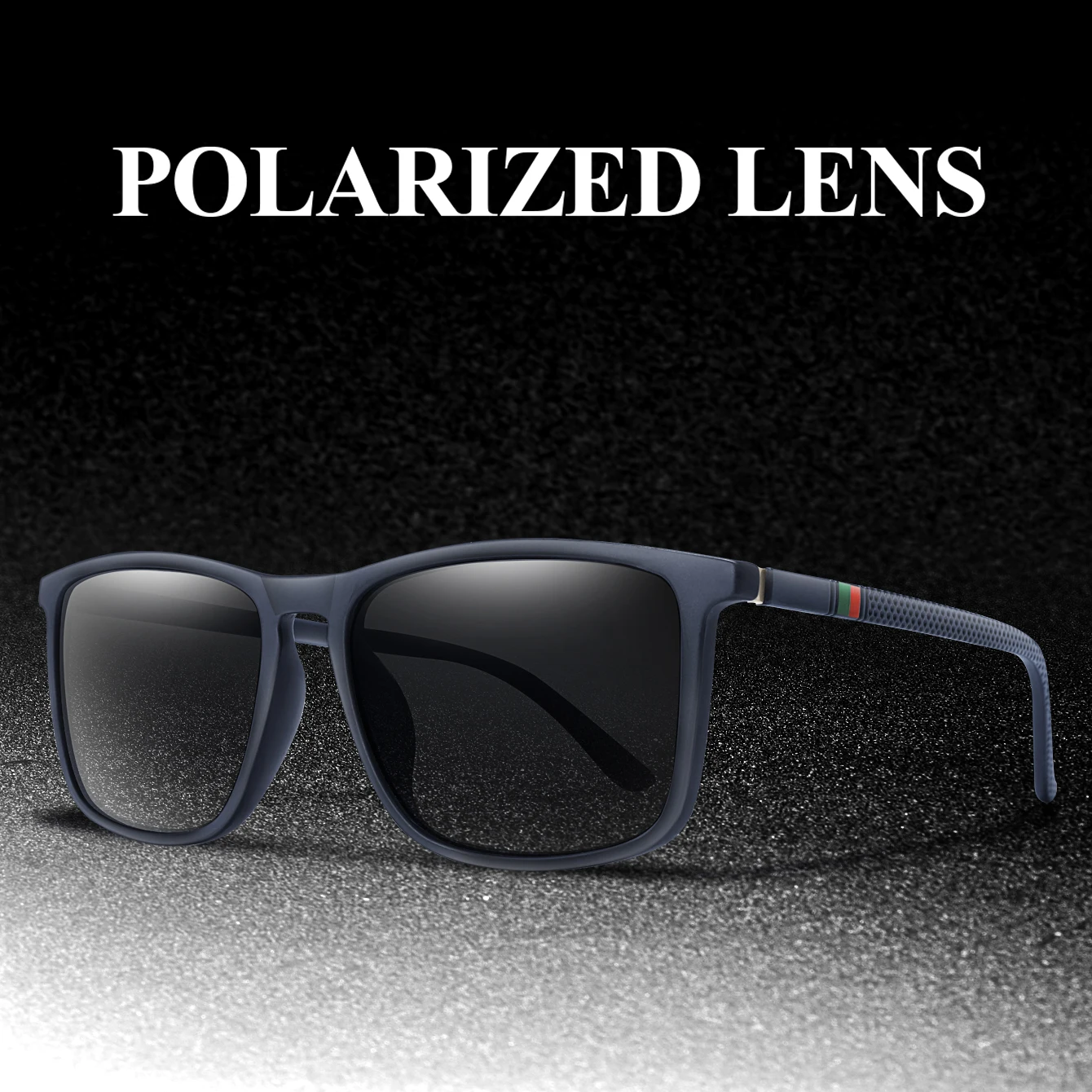 Lunettes de pêche luxe carrées polarisées anti-vent cyclisme conduite UV400 - Haut de gamme