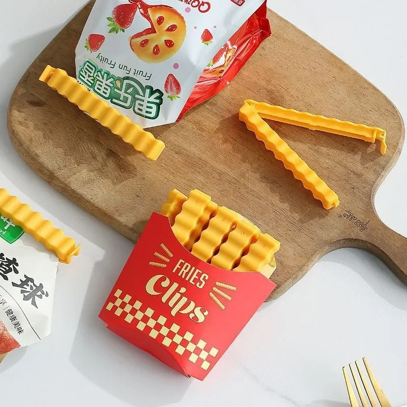 12pcs 프렌치 프라이 씰링 클립 방습 스낵 클립 재사용 가능한 식품 신선 유지 클립 주방 보관 조직