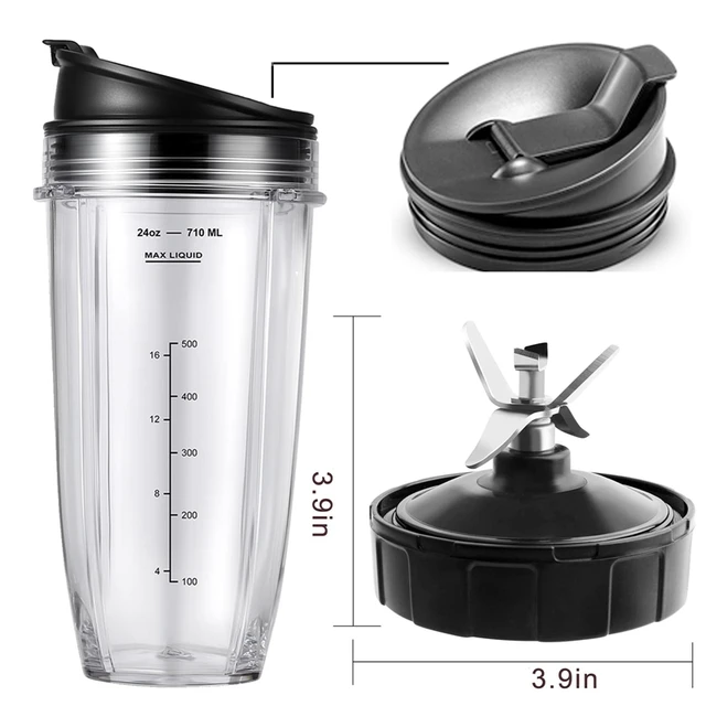 2 Replacement 24 Cups with Lid & Blade for Ninja Blender (Auto IQ BL480  BL482 BL642 NN102 BL682 BL450) - AliExpress