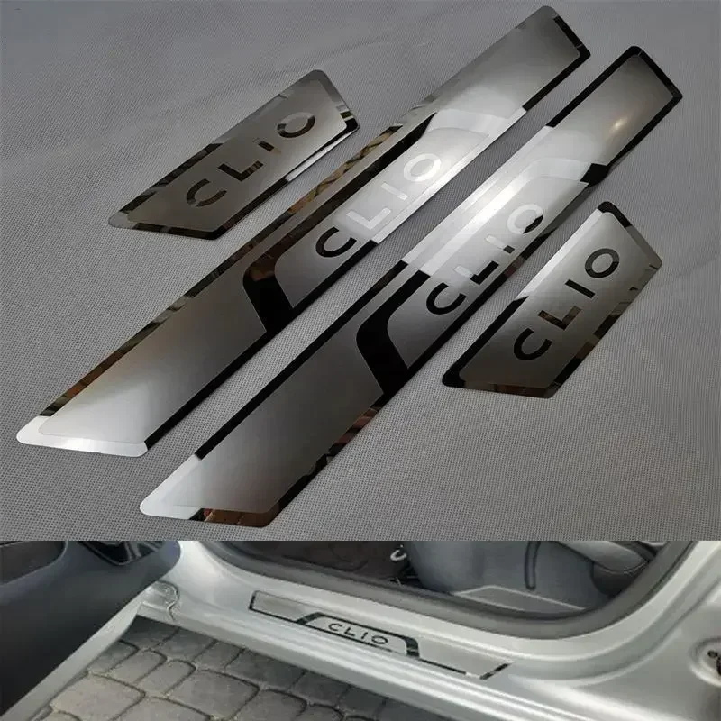 CLIO 2014 Stainless car door sill protection Stickers Door Sill Scuff Plate/Door Sill car accessories car stickers,car window stickers,car window trim stickers