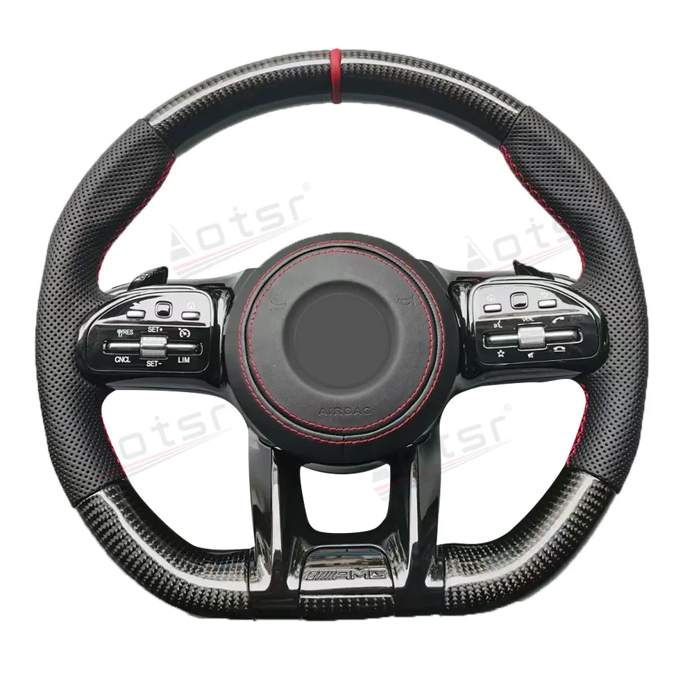 

Customized Car Steering Wheel For Mercedes Benz E C A S Class GLA GLC GLB GLE Interior Accessorie Shift Paddle Carbon Fiber
