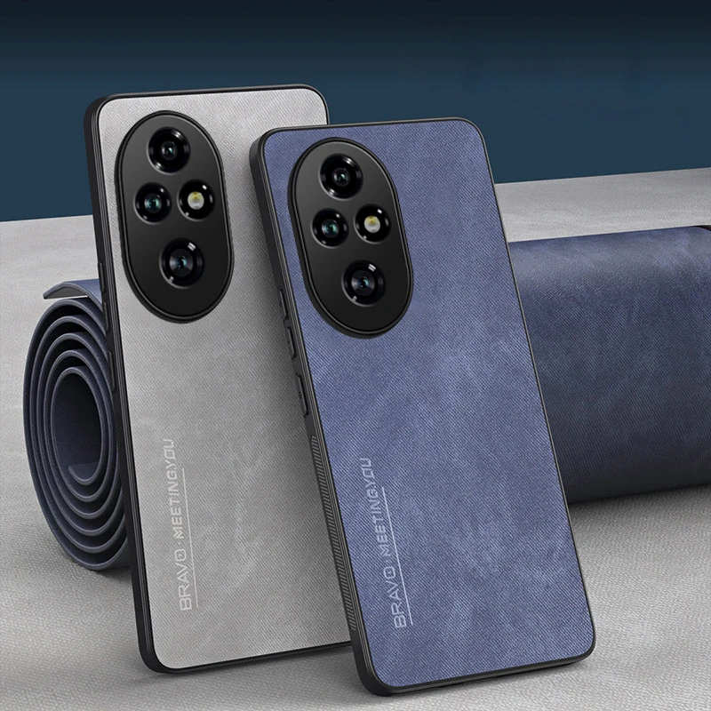 Honor200Pro Case Skin Feel Fiber Texture Leather Back Cover for Honor200 200 Pro 5G