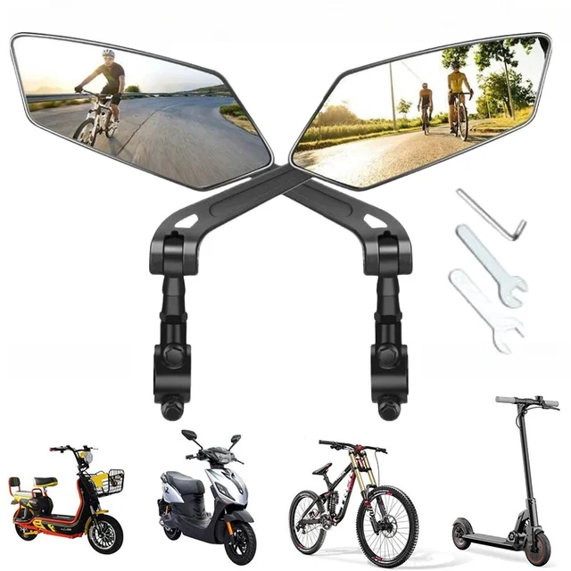Rétroviseur de vélo, réglage de Rotation à 360 degrés, pour guidon de vélo électrique de moto, accessoire de miroir réfléchissant 1
