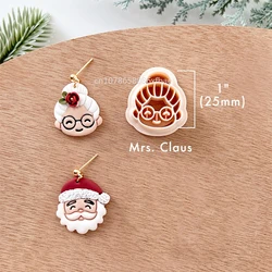 Festive Reindeer & Santa Claus Polymer Clay Cutter Set for Holiday Crafts and Jewelry (C1)