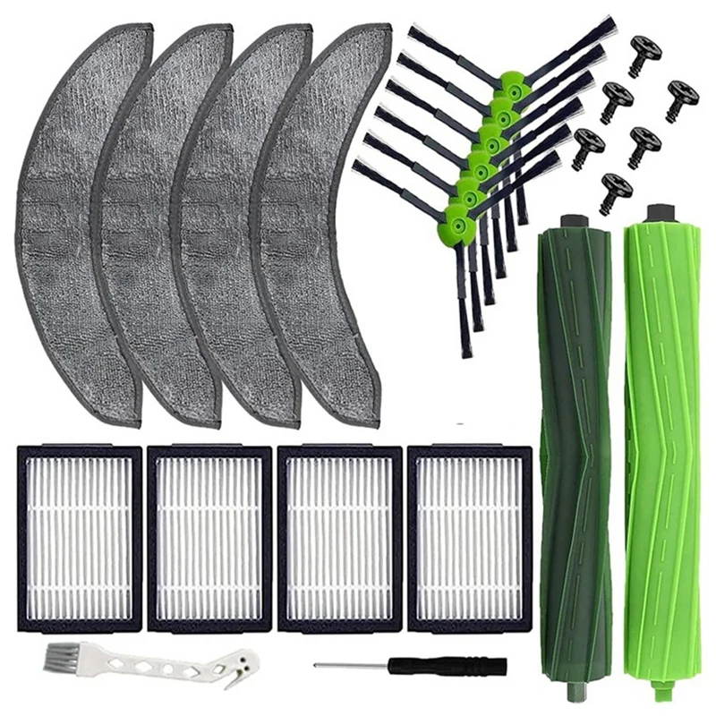 

Набор запчастей для робота-пылесоса Irobot Roomba Combo J7 + J9 +, основная боковая щетка, фильтр НЕРА, насадка на швабру, тканевые прокладки