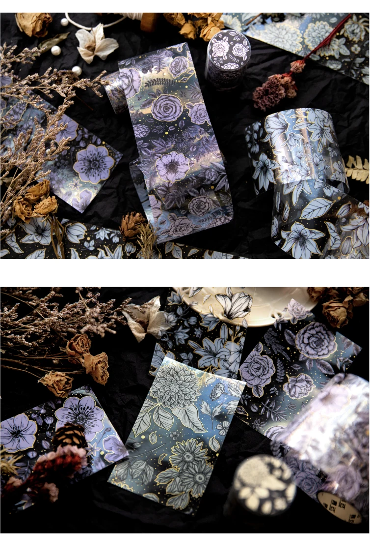 Yoofun 7x200cm ästhetisches Haustier Blumen band für Karten herstellung Journal Scrap booking Dekoration Blumen Masking Tape Briefpapier – Detail 8