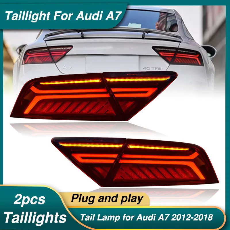 

Upgraded Car Tail Light For AUDI A7 2012-2018 LED DRL Rear Lamp Sequential Moving Turn Signal Brake Reverse Tail Lights