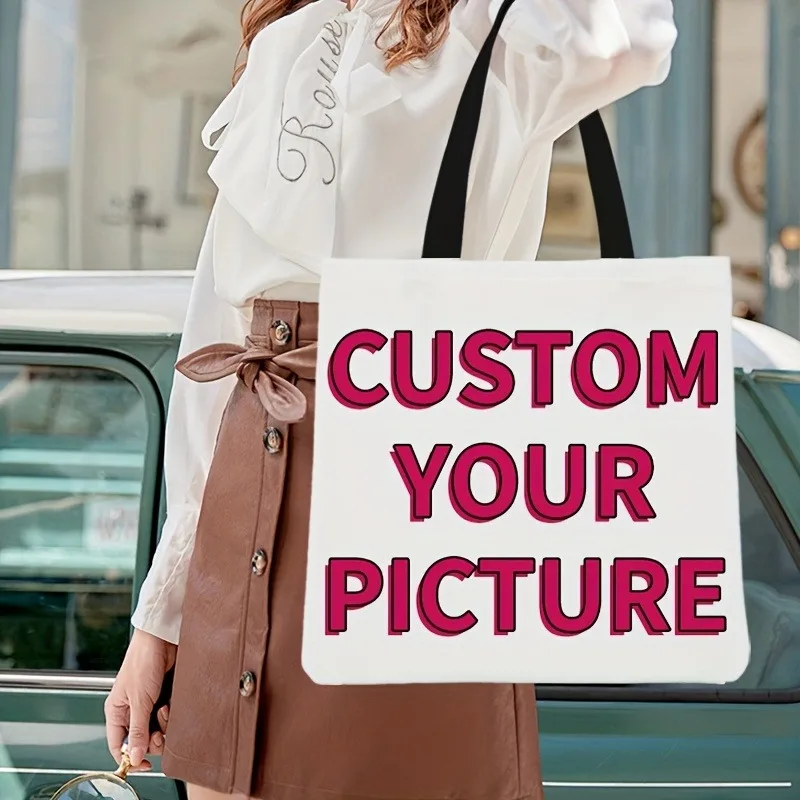 Özel Fotoğraf Çantası Kişiselleştirilmiş Yeniden Kullanılabilir Katlanabilir Polyester Omuz Çantası Erkekler ve Kadınlar için Yüksek Kaliteli Kese Çanta