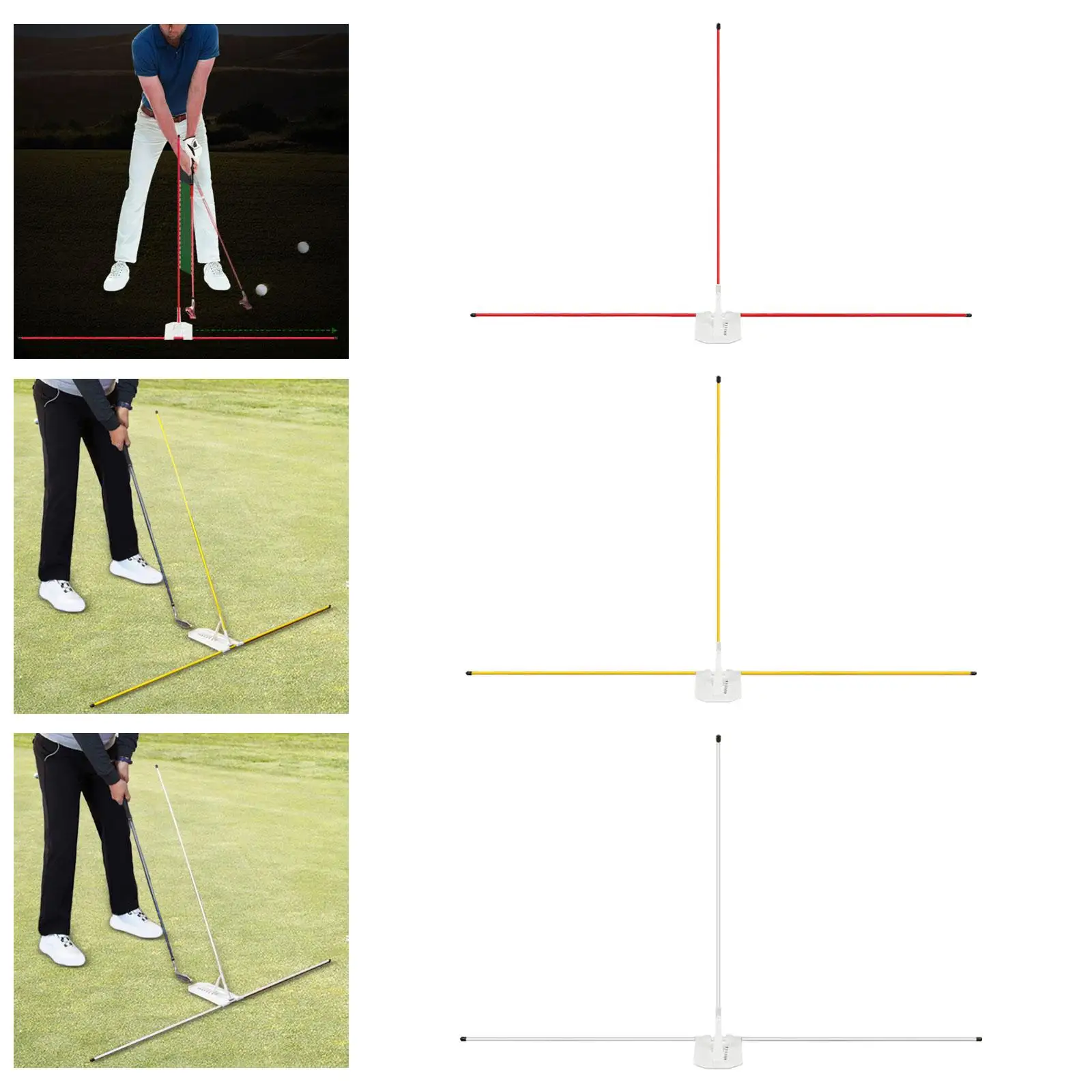 Golf Alignment Sticks Golf Practice Sticks, Cross Connection, Full Swing Trainer for Swing Practice Golf Training Equipment