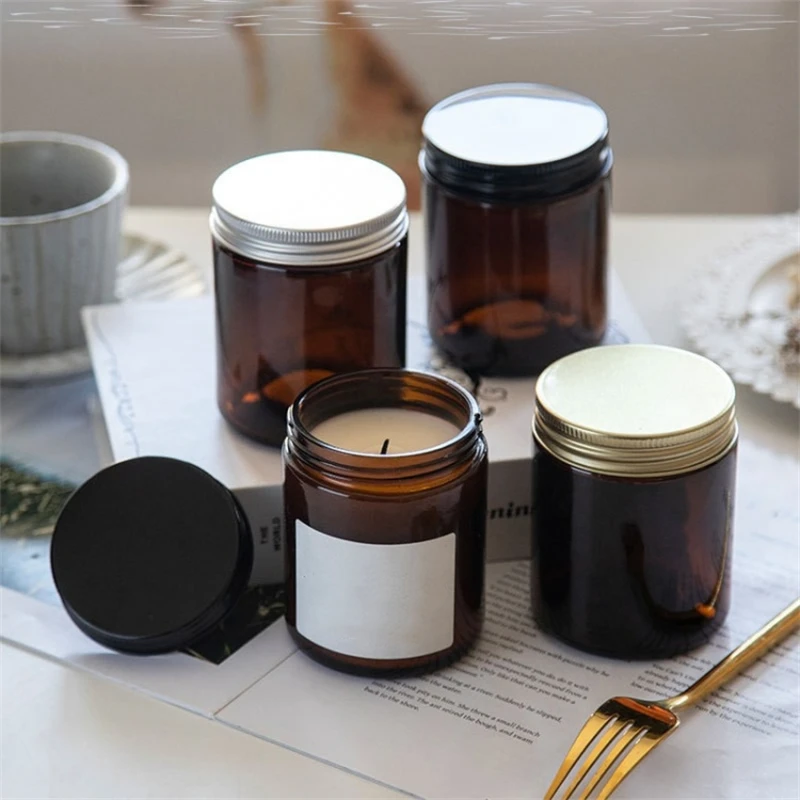 250ml Amber Candle Jars Glass Candle Jars Luxury Packaging