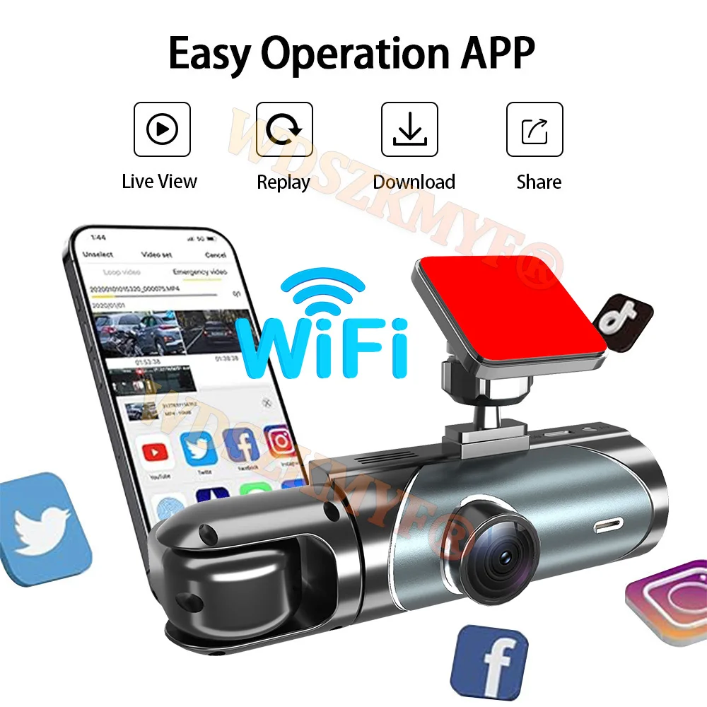 2/3 Camera Dash Cam For Cars Car DVR 1080P WIFI APP Car Dvr Video Recorder Rear View Camera G-Sensor Black Box Car Accessory