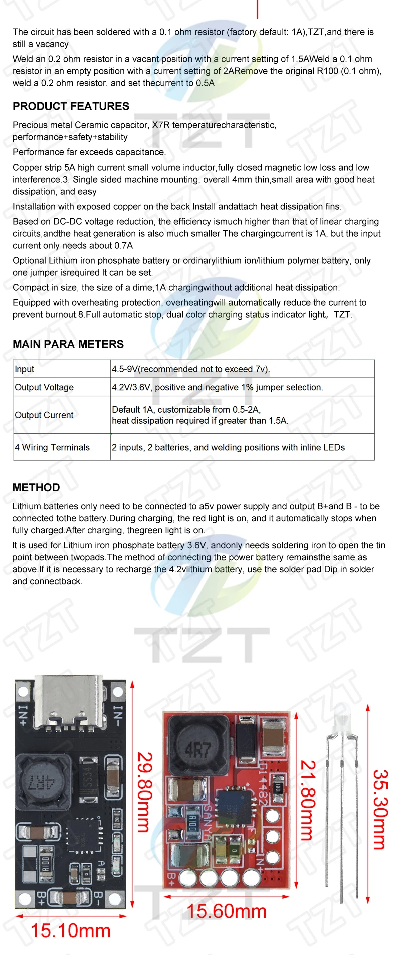 TP5100 Lademanagement-Stromversorgungsmodulplatine TP5000 1A 2A kompatibel mit 4,2 V 8,4 V Einzel- und Doppel-Lithiumbatterien – Detail 5