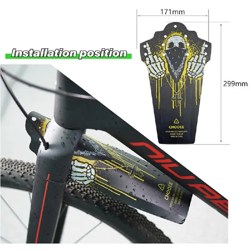 CHOOEE Fahrrad Kotflügel Mountain Road Bike Kotflügel MTB Kotflügel Universal Vorne + Hinten Kotflügel – Detail 7