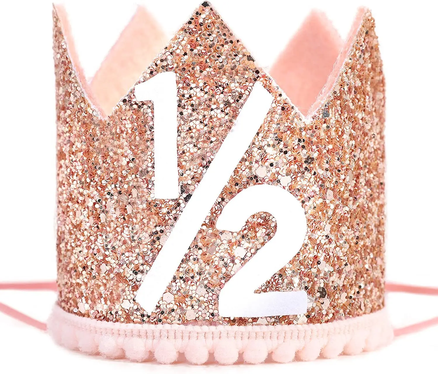 Baby Crown Hat Birthday Crown Party Hat 6 Months Happy Half Year Foil Balloons Banner 1/2 Birthday Hat Cap For Baby Shower Boy Girl Party Decoration