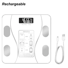  Bluetooth Body Fat Scale Smart Backlit Display Scale Water Muscle Mass BMI Body Weight Bathroom Scale 