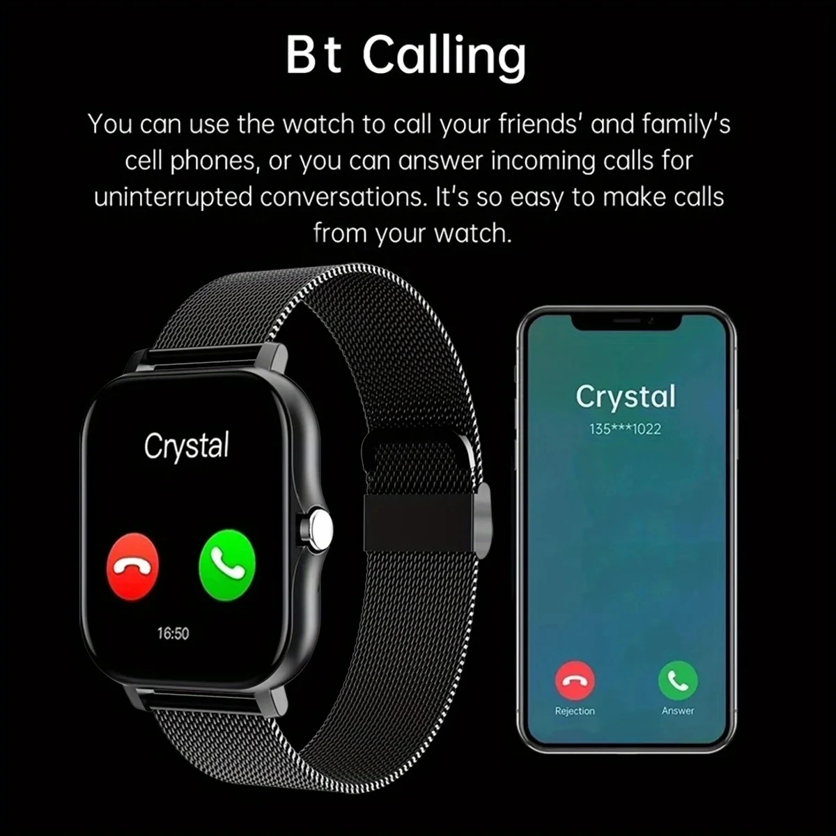 2023 NEW SmartWatch Android Phone 1.44" Color Screen Full Touch Custom Dial Smart Watch Women Bluetooth Call Smart Watch Men 4