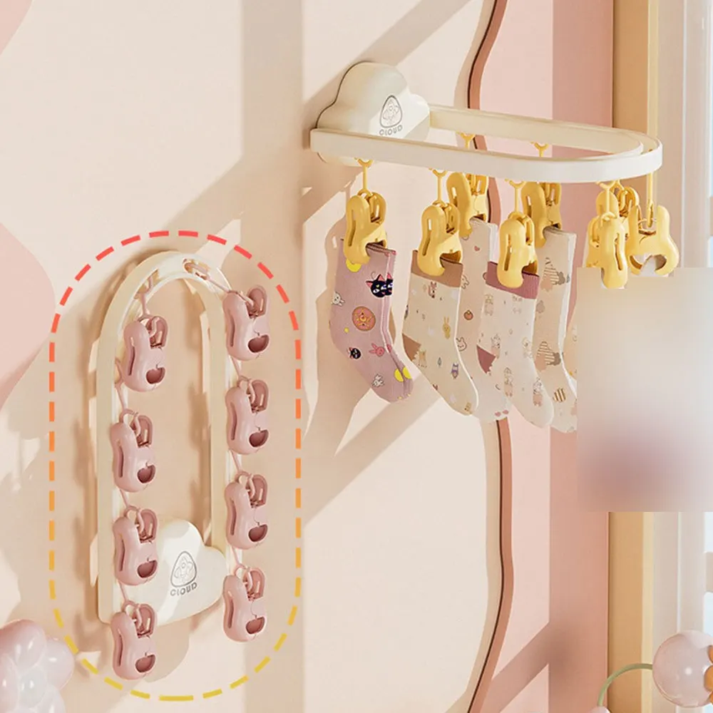 Socks Clip Quick Installation Drop Prevention Balcony Laundry Storage Supplies Wall Hanging Socks Clip Clothespin