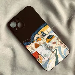 Artisan Winter Snow Village Phone Case - Hand Painted Clear Soft Cover for iPhone 12 Pro (Style 1)
