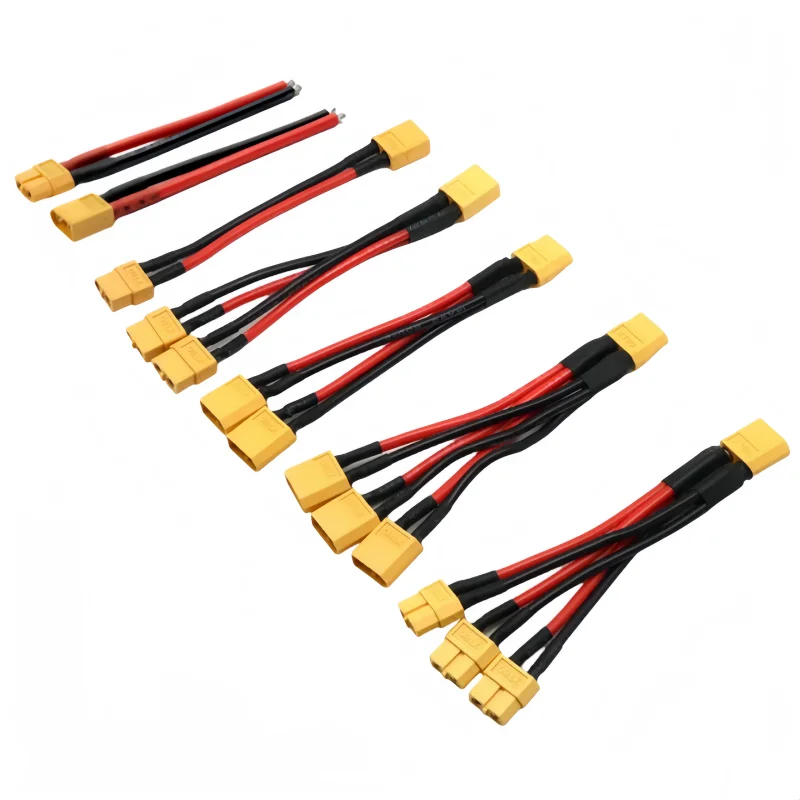 Silicon Wire XT60 Parallel Battery Connector Male/Female Cable Double Extension Y Splitter/RC Battery Motor 3 Way 14AWG