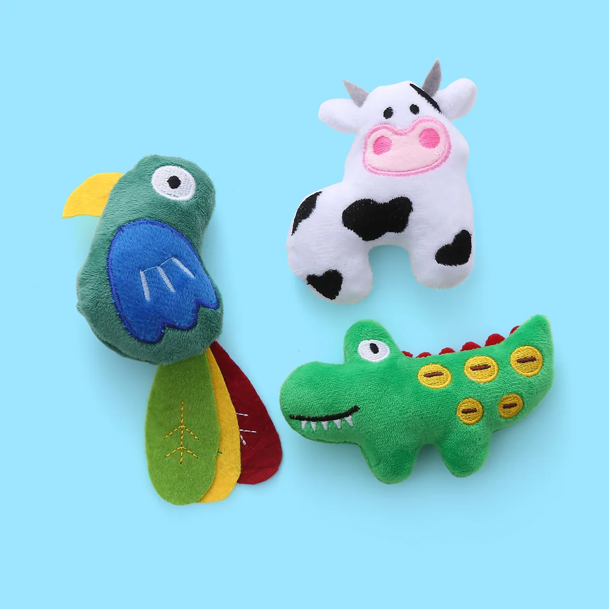 Cat Toys Cute Animal Shapes Cat Mint Cow Bird Plush Toys Bite Resistant Teeth Grinding Pet Supplies