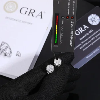 Serenity 1.4cttw 4.2cttw 7cttw D Color Moissanite Earrings For Women Anniversary Gift 100% S925 Silver Stud Earring Fine Jewelry 5