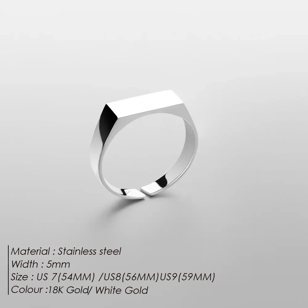 ELANDIS Men's Open End Ring Classic Stainless Steel 18K Gold Plated Hand Jewelry Wholesale 2