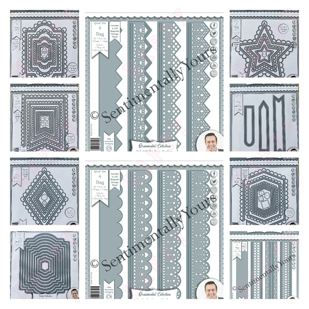 

Labels2 Metal Cutting Dies DIY Scrapbook Album Decorative Embossing DIY Paper Cards Making Double Debossed Flags Trio Diamonds