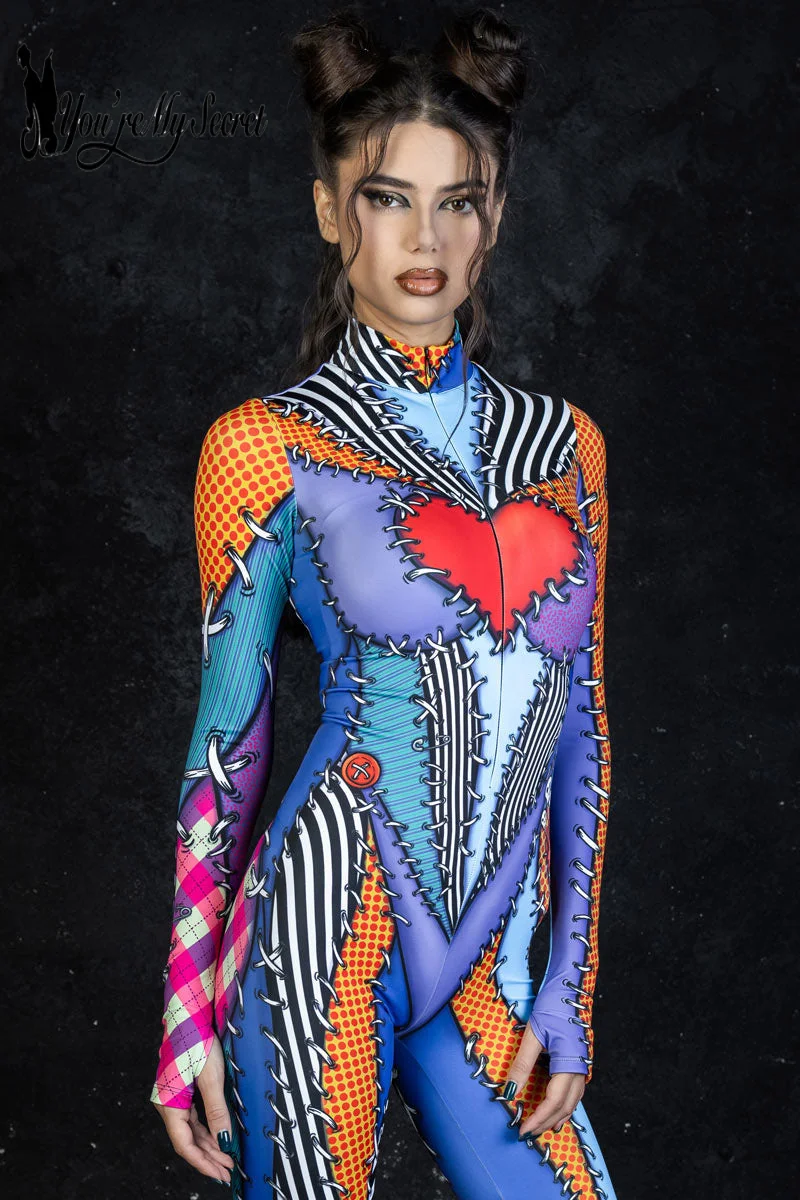 Adult Unitard [You're My Secret] Halloween Women Rag Doll Cosplay Costume Adult Kid Bodysuits Skinny Catsuit Party Stage Performance Costumes