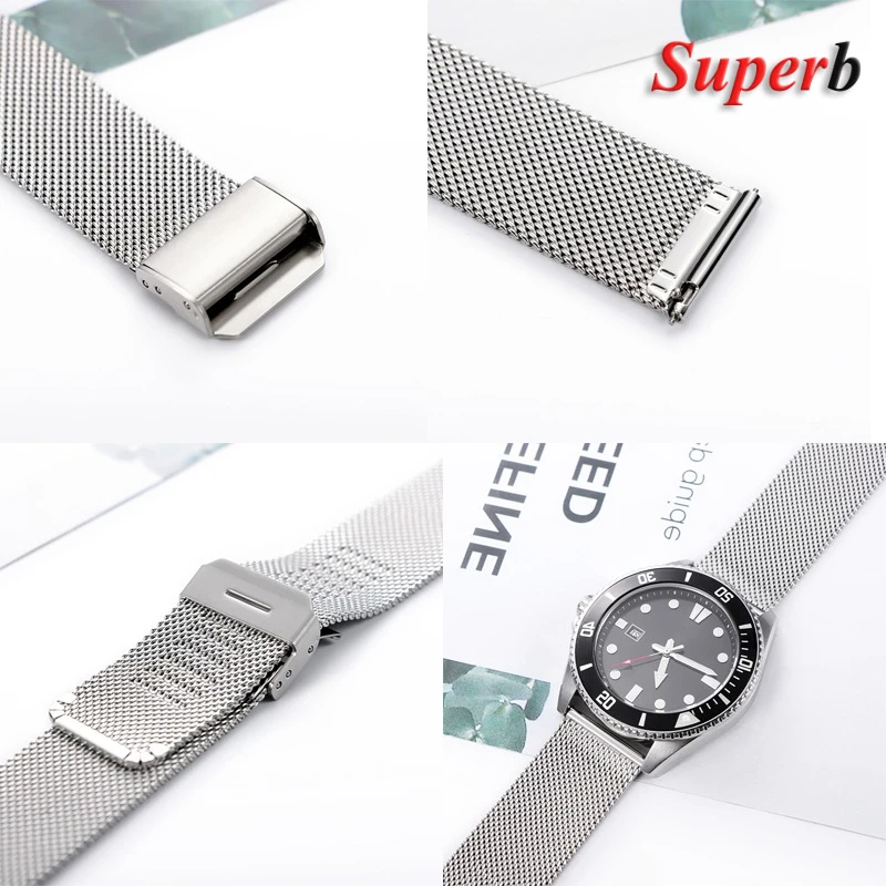 Elegant Milanese Loop Stainless Steel Mesh Bracelet Wristband