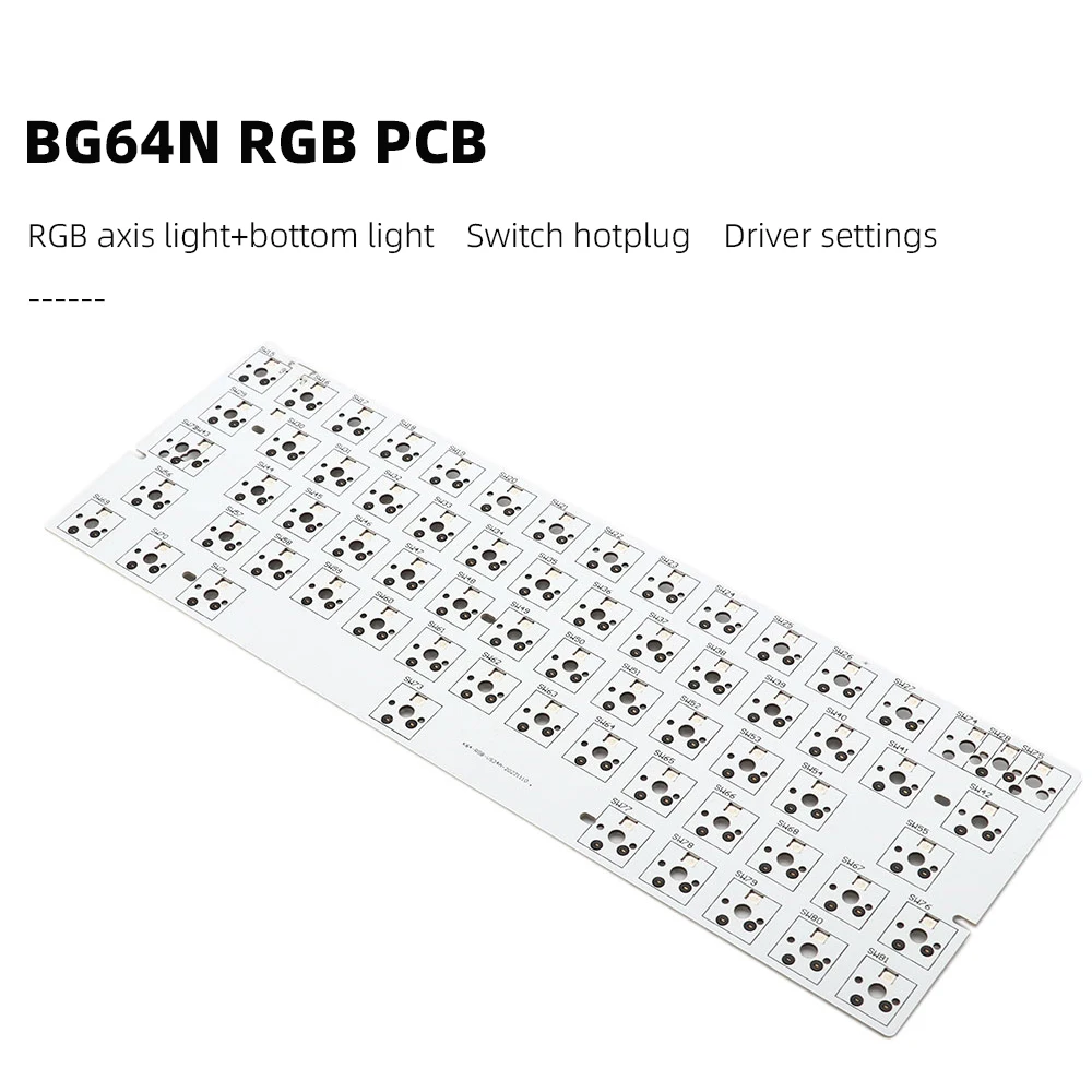 Teclado Mecânico Personalizado sem Fio Bluetooth Teclado Hot Swappable tipo c Programa Rgb 60 Bg64n Gh60 Pcb 2.4g 64