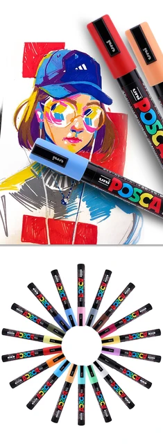 UNI POSCA Marker Pen Set Plumones 예술용품 PC-1M 3M 5M Water Based Color  Permanent Acrylic Paint Pen Graffiti School Supplies - AliExpress