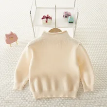 Pull en coton de couleur unie pour bébé fille, tricot à la mode pour enfant de 1 à 6 ans, nouvelle collection printemps