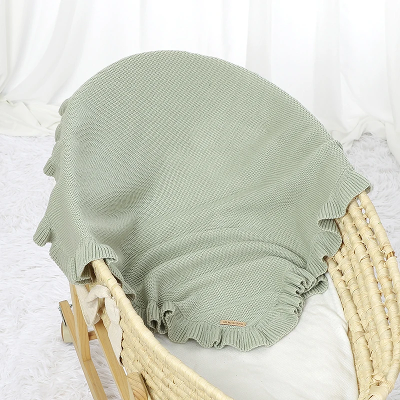 Solid Color Knitted Acrylic 70 by 90 Cm Baby Boys & Girls Swaddle Blanket Newborn Infant Security Blanket For All Seasons 3
