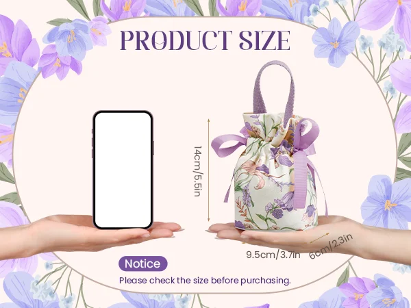 New Wedding Candy Bag Portable Canvas Gift Bag Party Wedding Goodie Packing Box Vintage Floral Handheld Gift Storage Bag