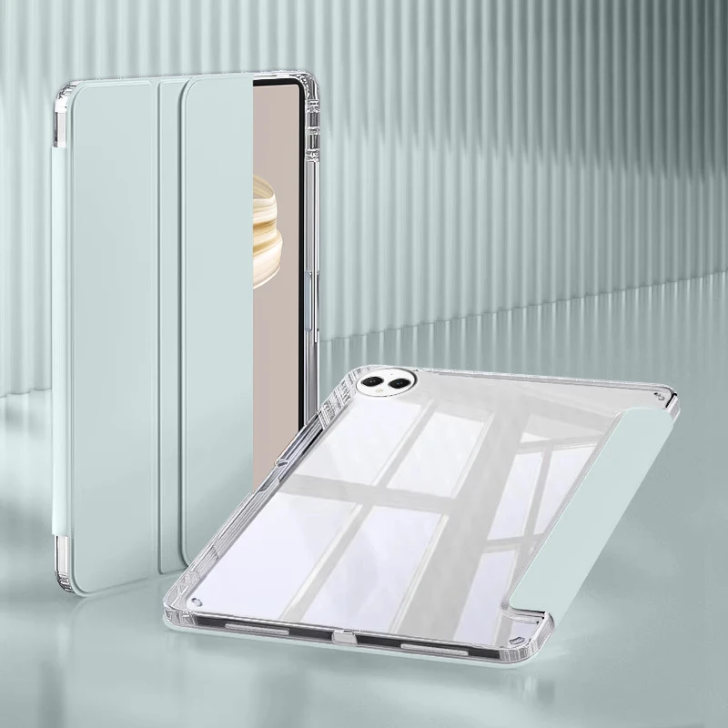Trifold Leather Acrylic Back Case with Pen Holder