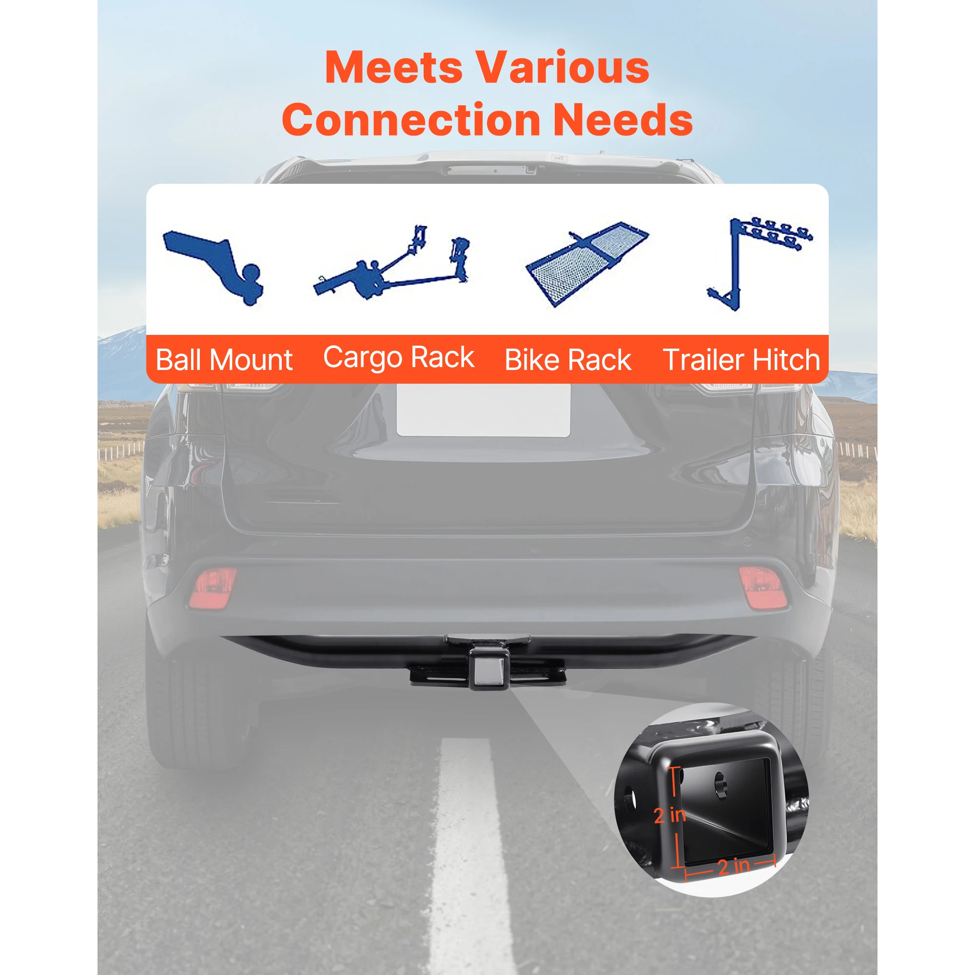 SucceBuy Class 3 Trailer Hitch 2in Receiver Compatible with 2014-2019 Toyota Highlander Multi-Fit Hitch to Receive Cargo Carrier