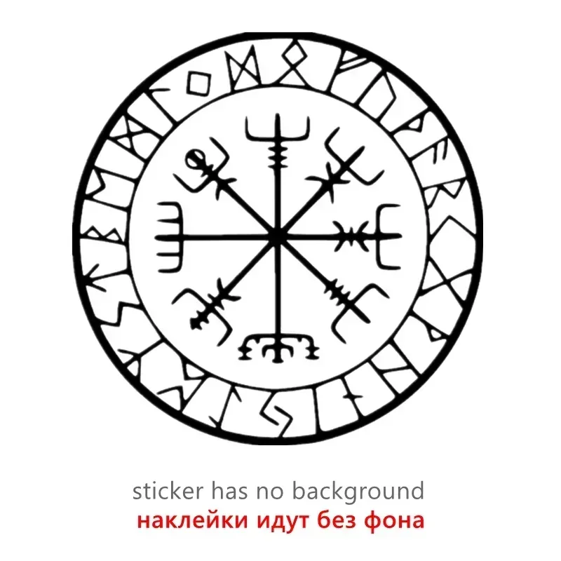 

Car Sticker Viking Protection Runes Vegvisir Compass Meval Reflective Decal Waterproof Stickers on Rear Bumper Window